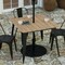 Merrick Lane Dryden Indoor/Outdoor Dining Table with Umbrella Hole, 36" Square All Weather Poly Resin Top and Steel Base